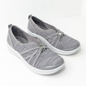 Bzees Niche Slip-on Shoes, Grey Knit, Womens 7.5 Wide